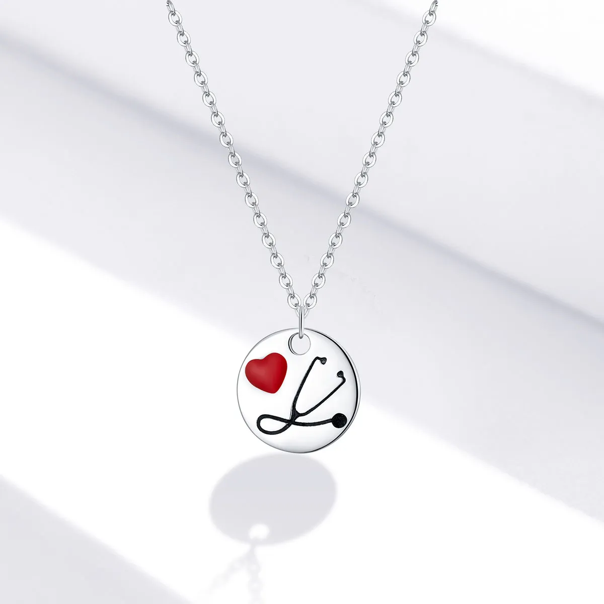 Pandora Style Angel In White Love Stethoscope Pendant Necklace - SCN426