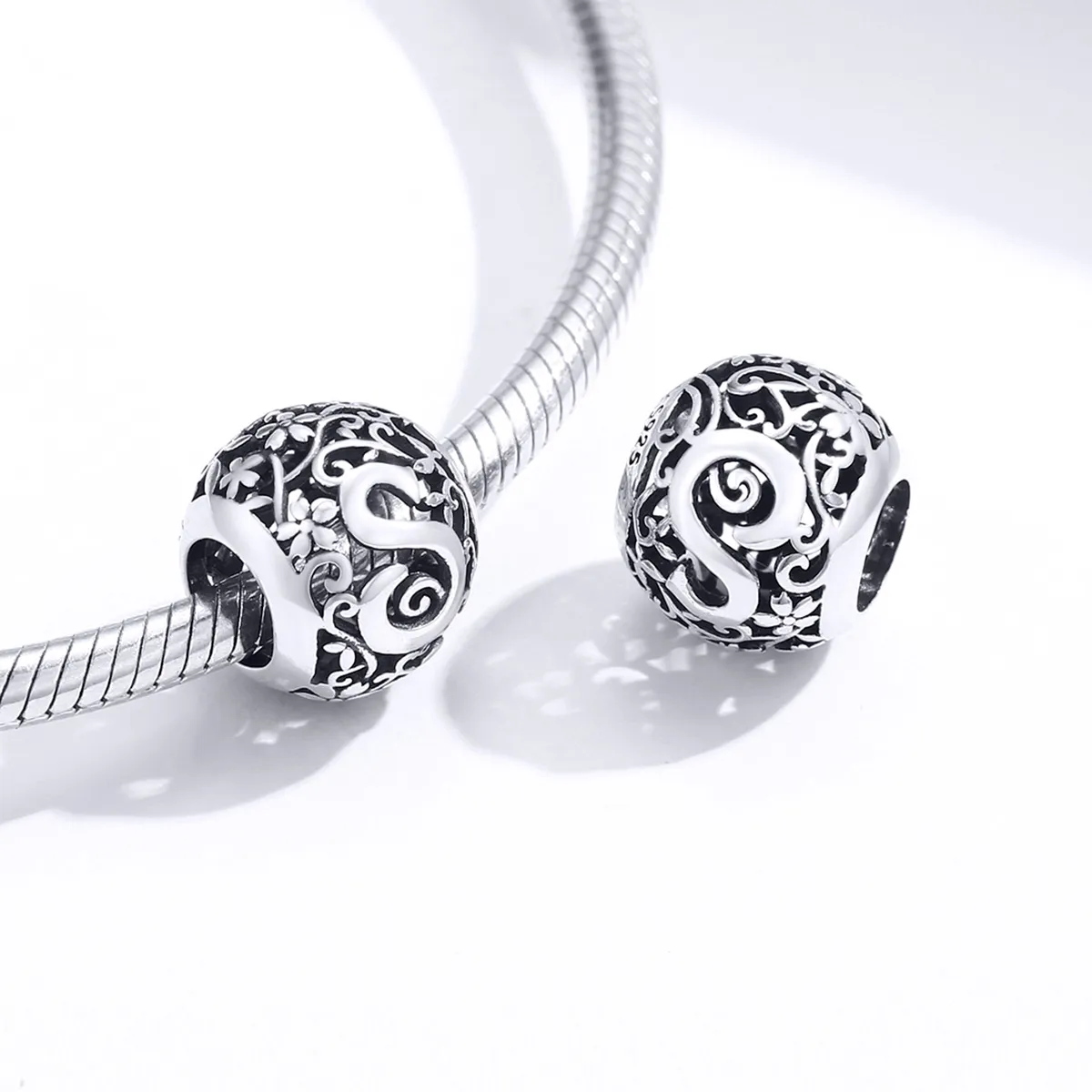 Pandora uk online | PANDORA Style Openwork Flower Letter S Charm ...