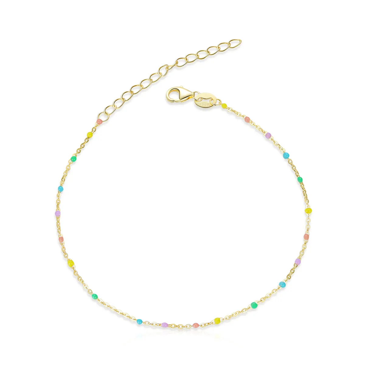 Pandora Style 18ct Gold Plated Rainbow bracelet - SCB211