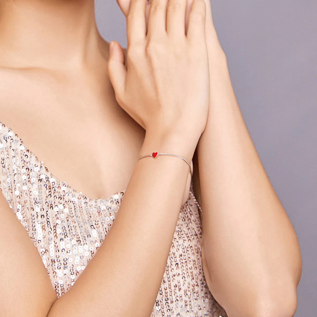 Pandora Style Silver Heart bracelet - SCB182