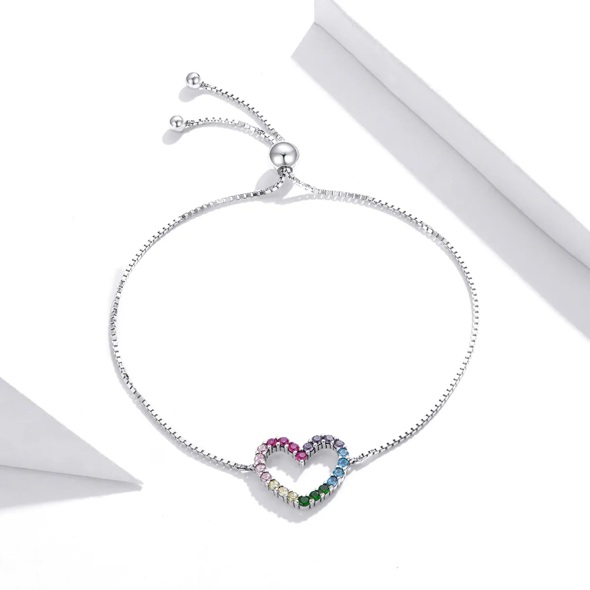 Pandora Style Silver Love of Rainbow bracelet - SCB216