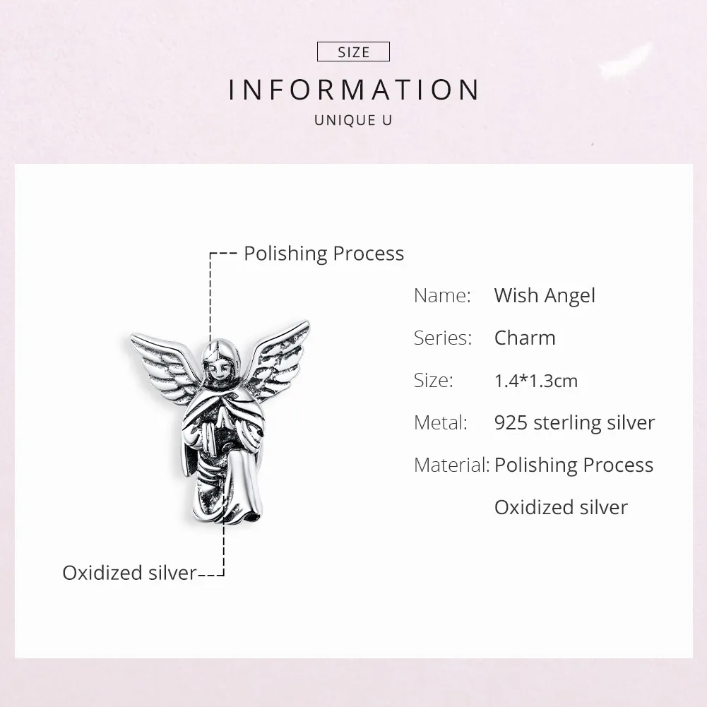 Pandora Style Silver Angel of Love Charm - BSC314