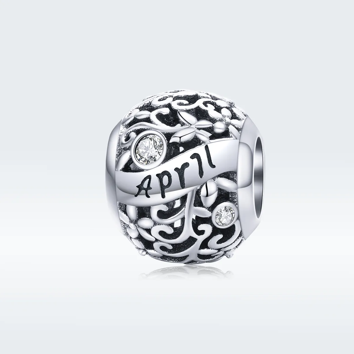 Pandora Style Silver April Birthstone Charm - SCC1385-4