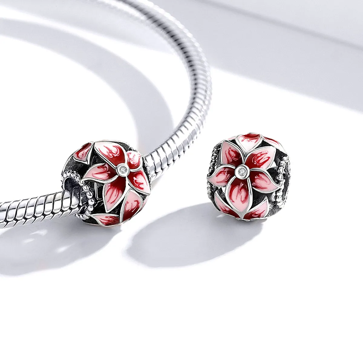 Pandora Style Silver Blooming Flower Charm - SCC1707