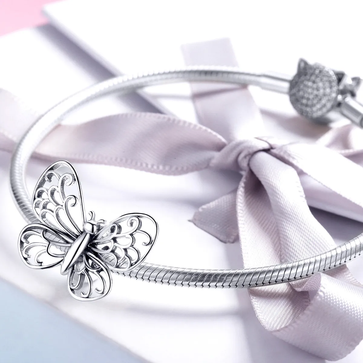 Pandora Style Silver Butterfly Charm - BSC062