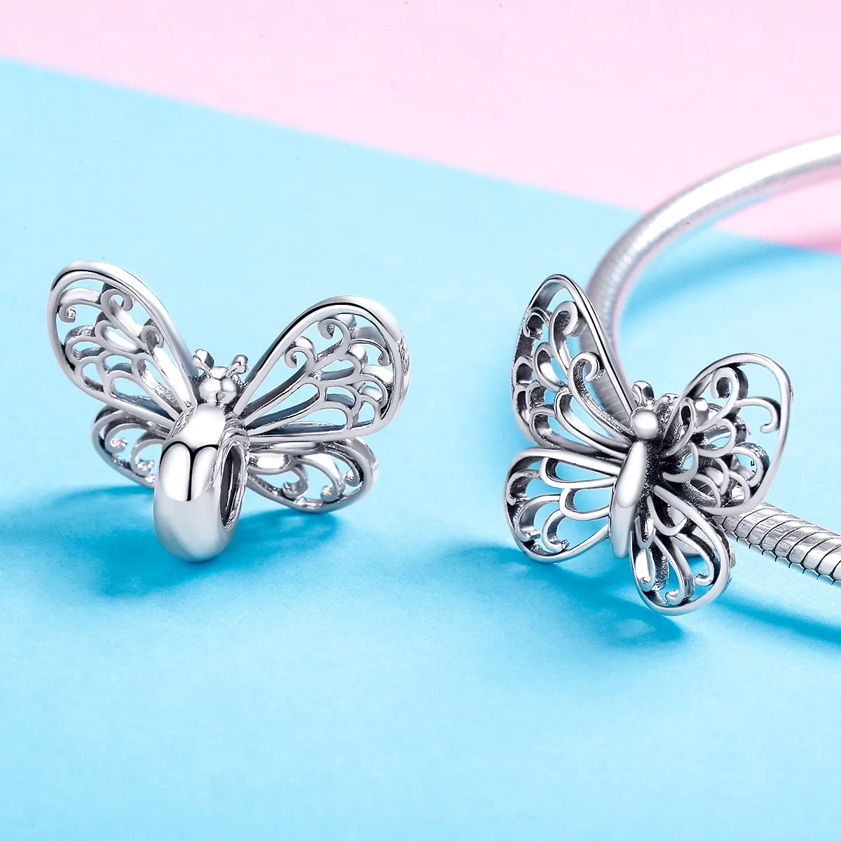 Pandora Style Silver Butterfly Charm - BSC062