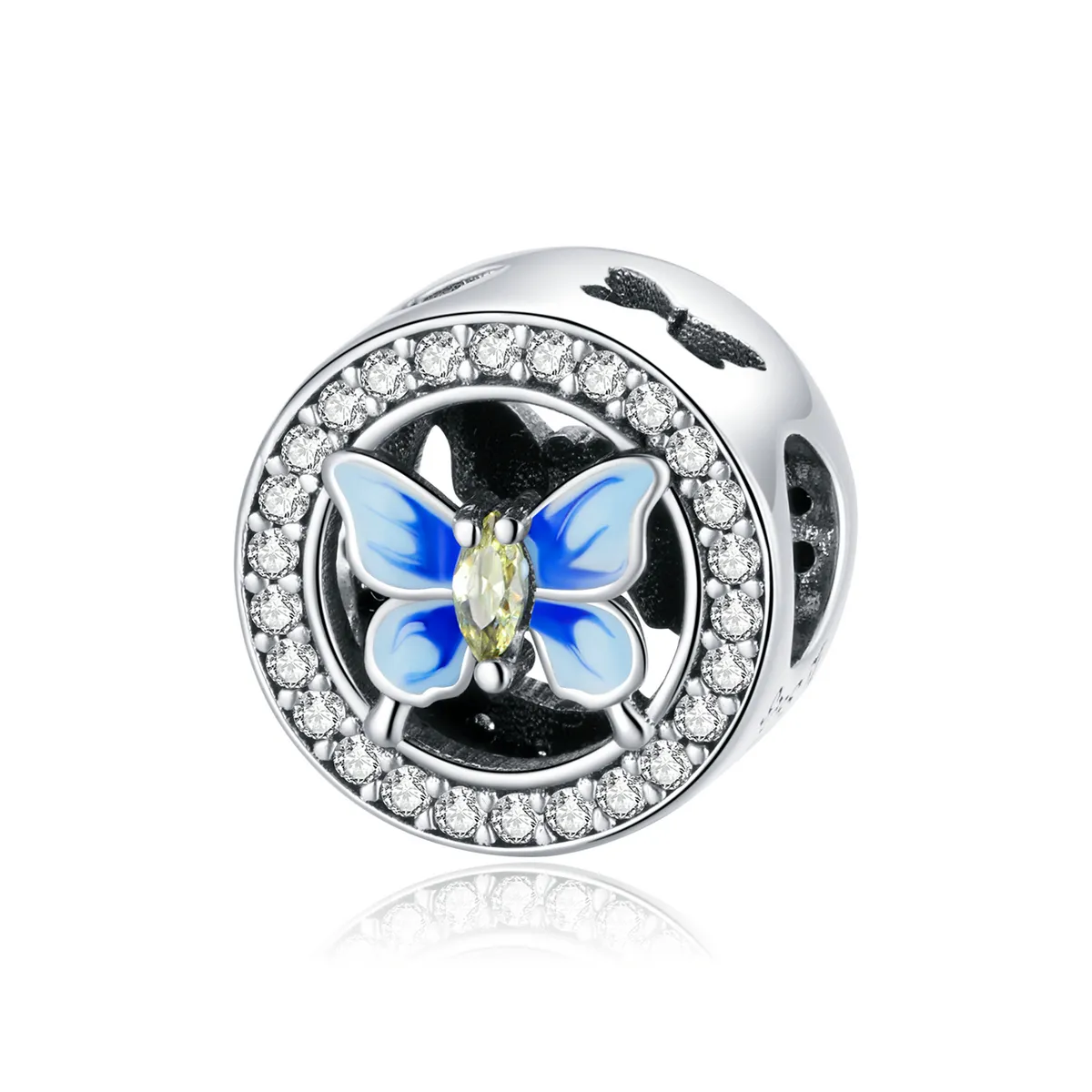 Pandora Style Silver Colorful Butterfly Charm - SCC1682