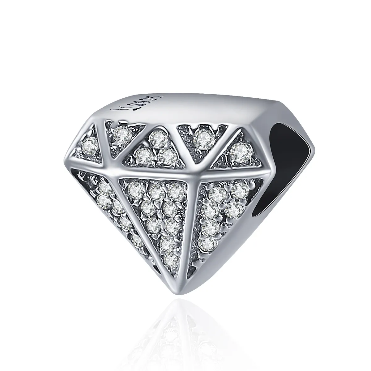 Pandora Style Silver Diamond Love Charm - SCC397
