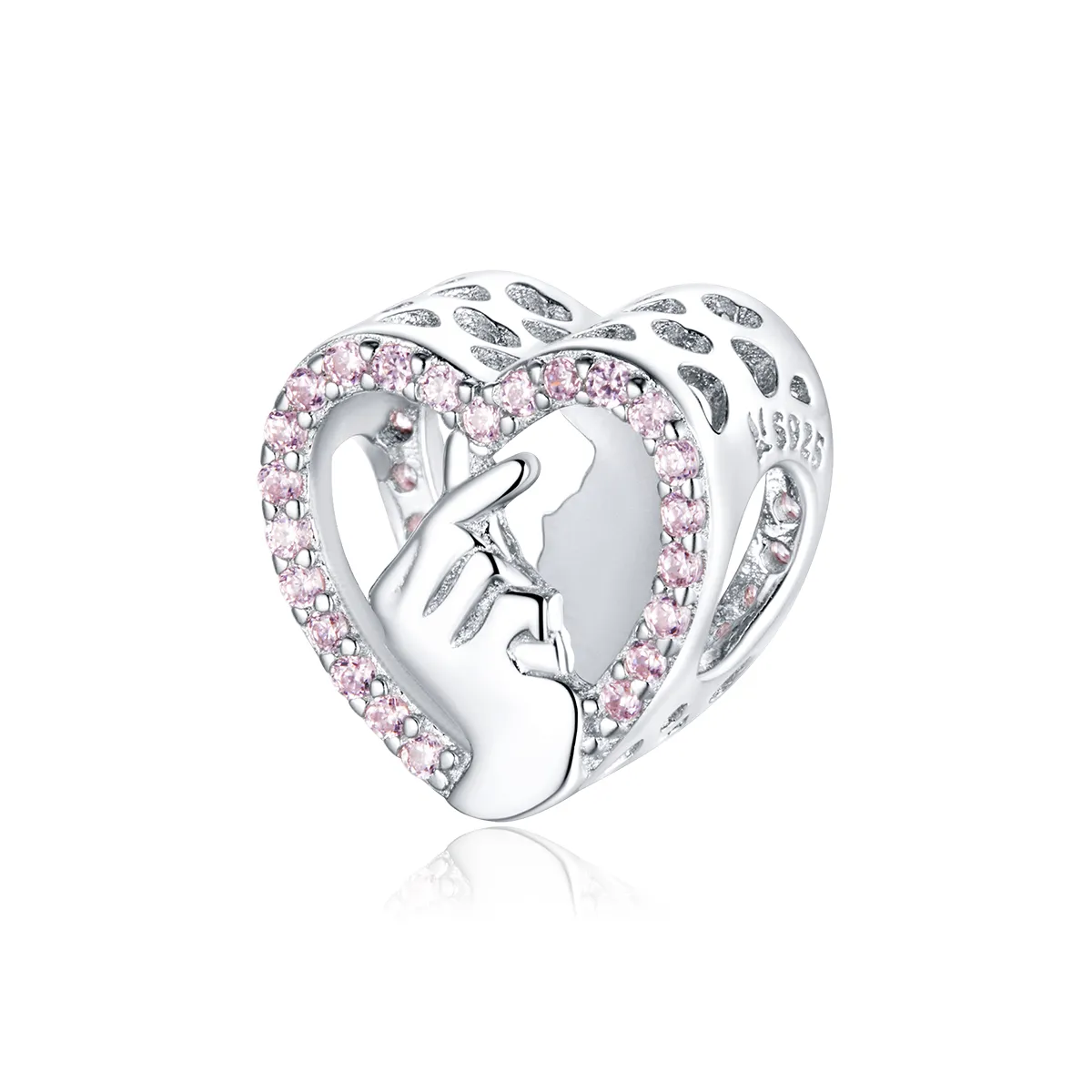 Pandora Style Silver Finger Heart Charm - SCC1690