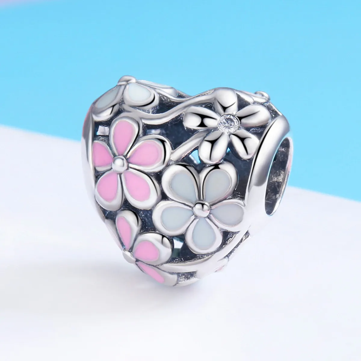 Pandora Style Silver Flower Blessing Charm - SCC761