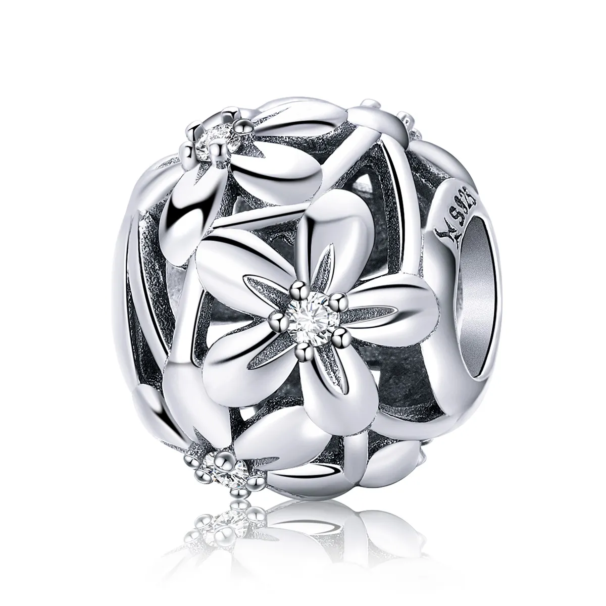 Pandora Style Silver Flower Shape Charm - SCC729