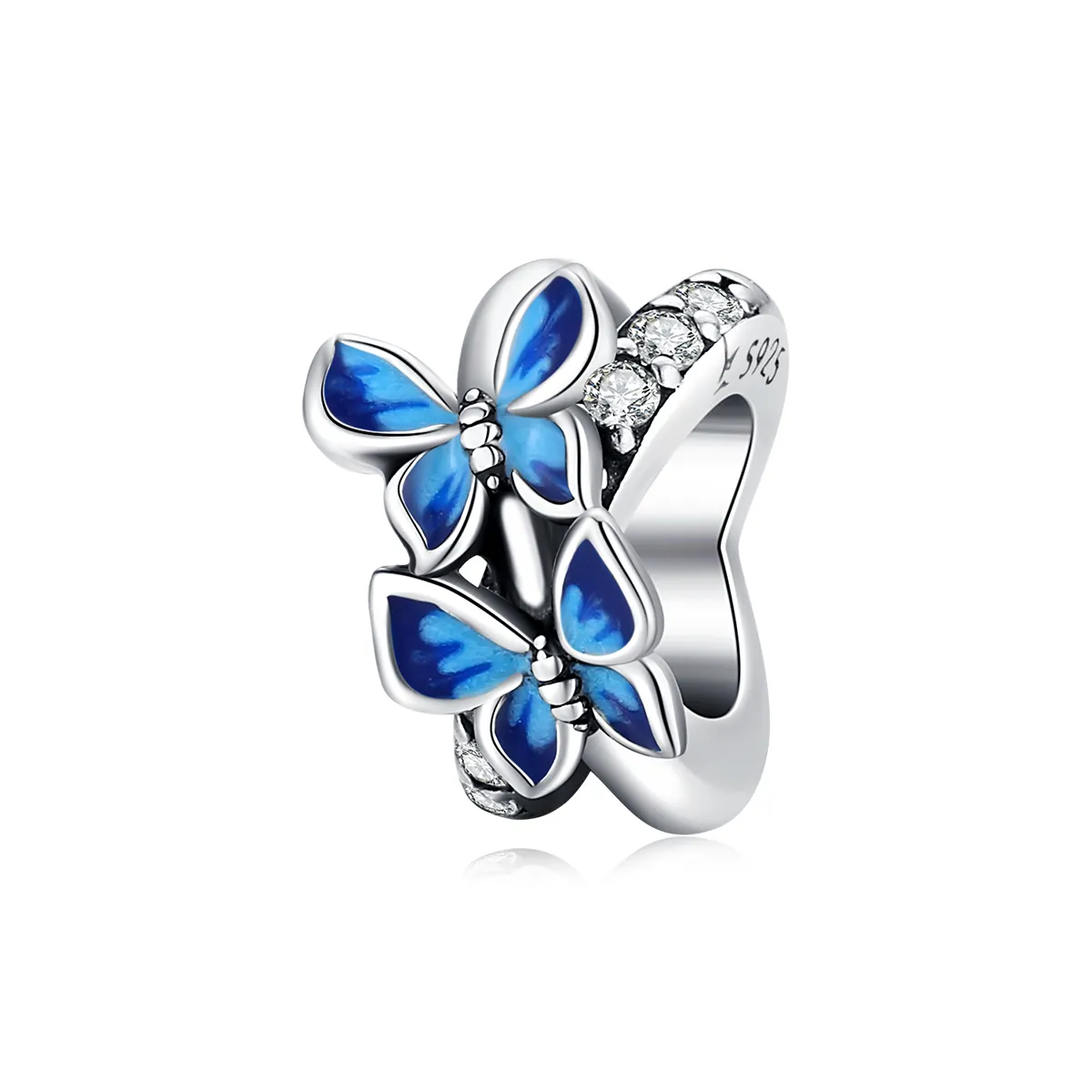 Pandora Style Silver Flying Butterflies Charm - SCC1731
