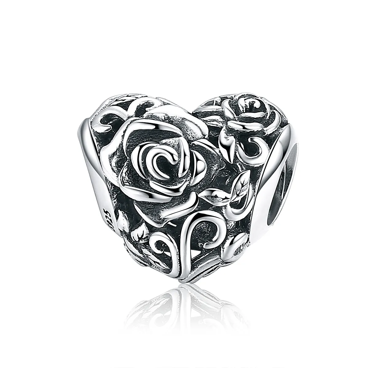 Pandora Style Silver Gentle Rose Charm - SCC790