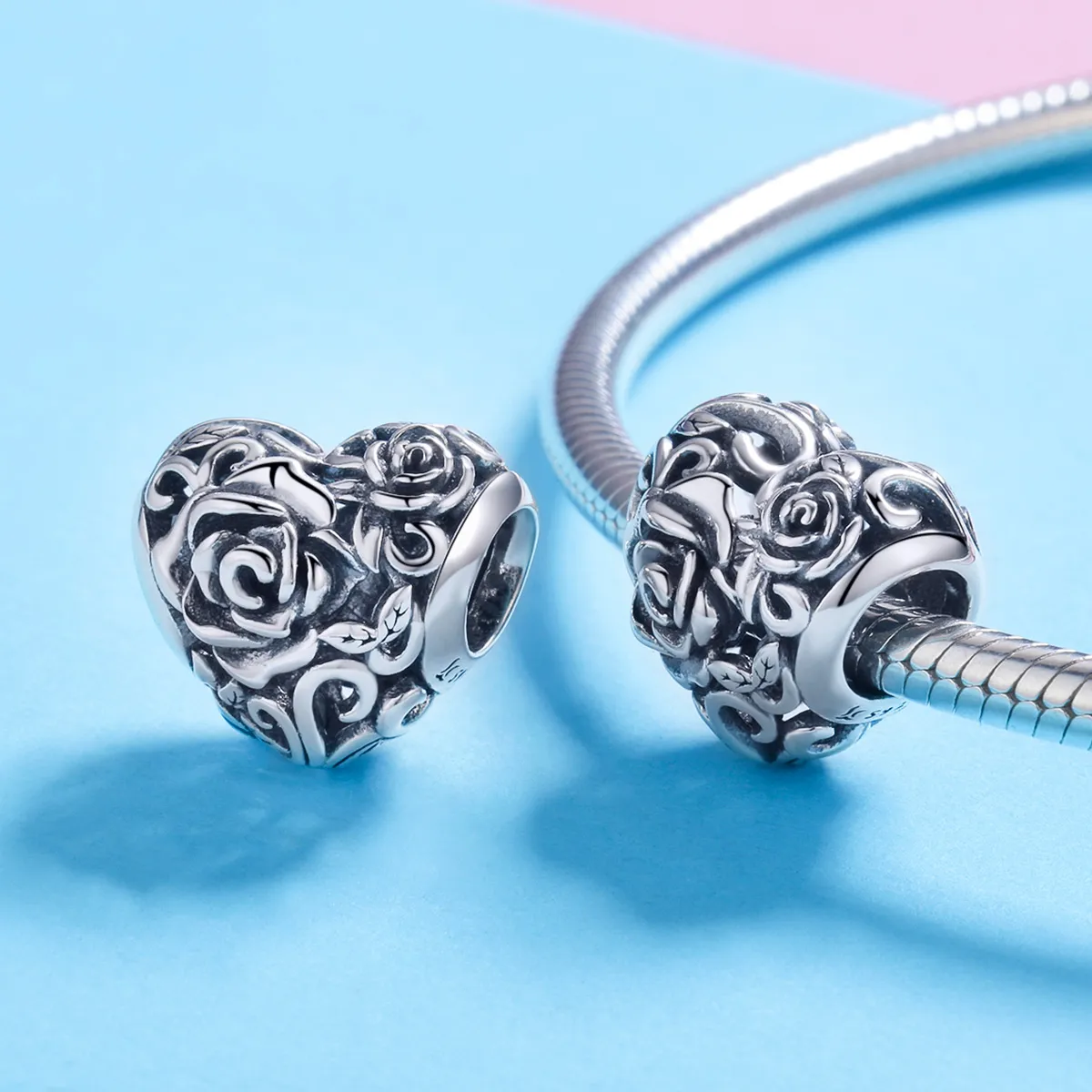 Pandora Style Silver Gentle Rose Charm - SCC790