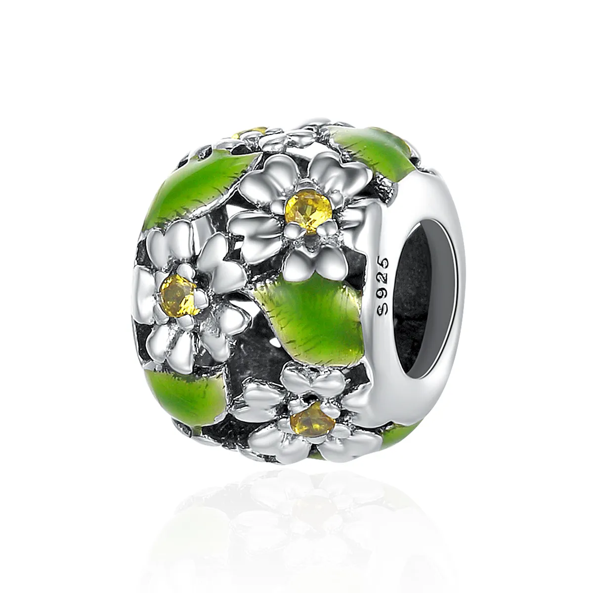 Pandora Style Silver Little Daisies In Spring And Summer Charm - SCC490