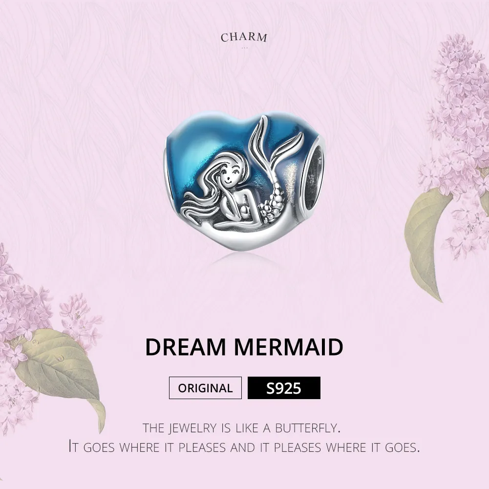 Pandora Style Silver Little Mermaid Dream Charm - SCC1801