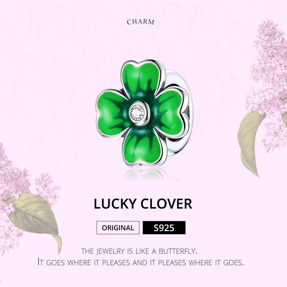 Pandora Style Silver Lucky Clover Charm - SCC1749