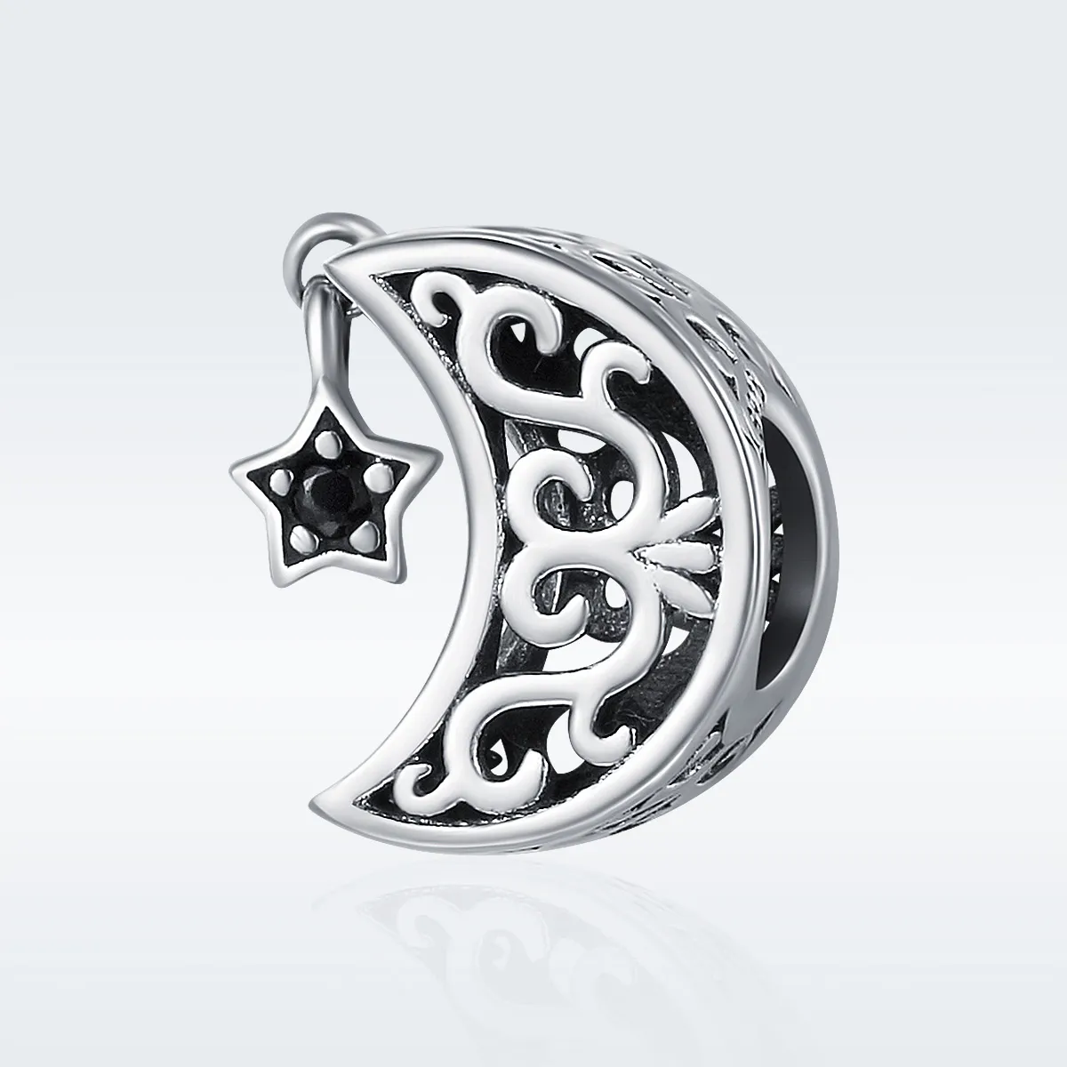 Pandora Style Silver Moon And Star Charm - SCC483