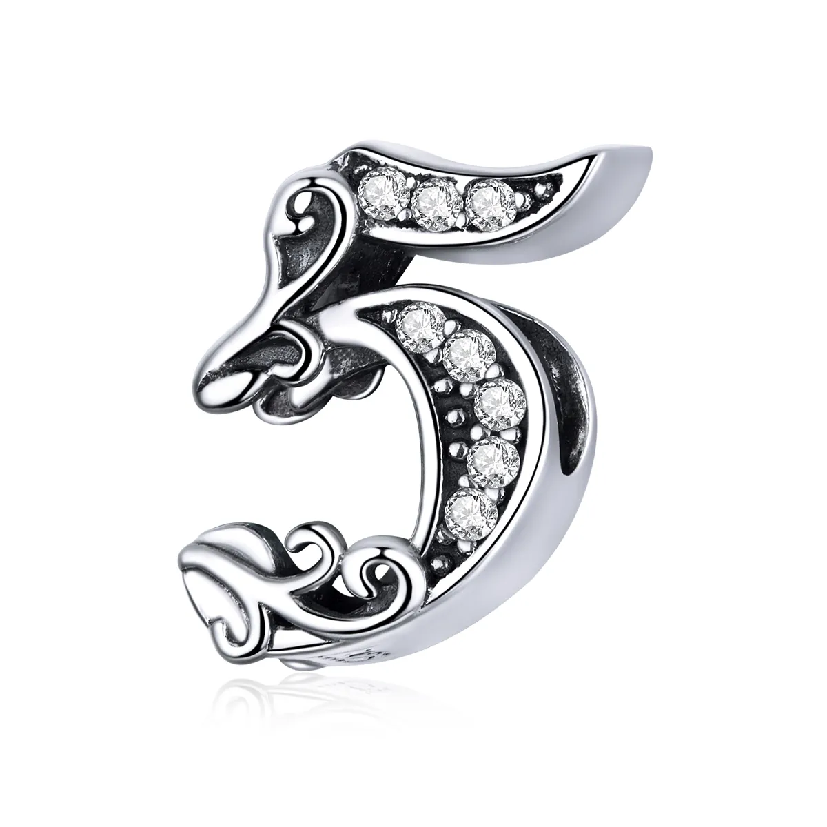 Pandora Style Silver Number 5 Charm - SCC1418-5