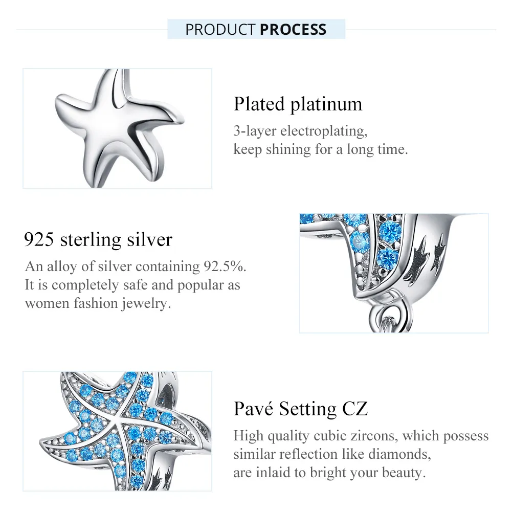 Pandora Style Silver Oceanic Starfish Charm - BSC252
