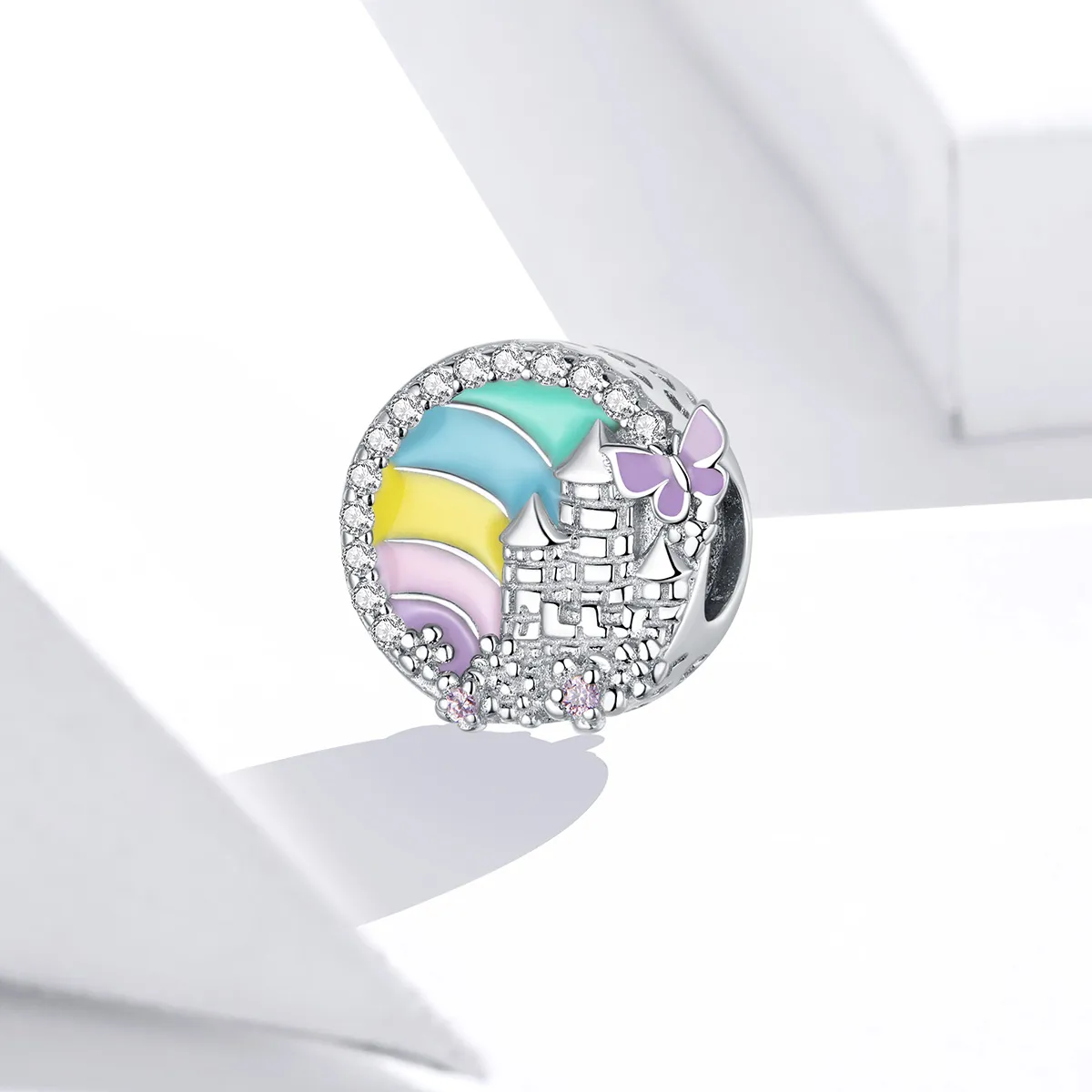 Pandora Style Silver Rainbow Castle Charm - SCC1585