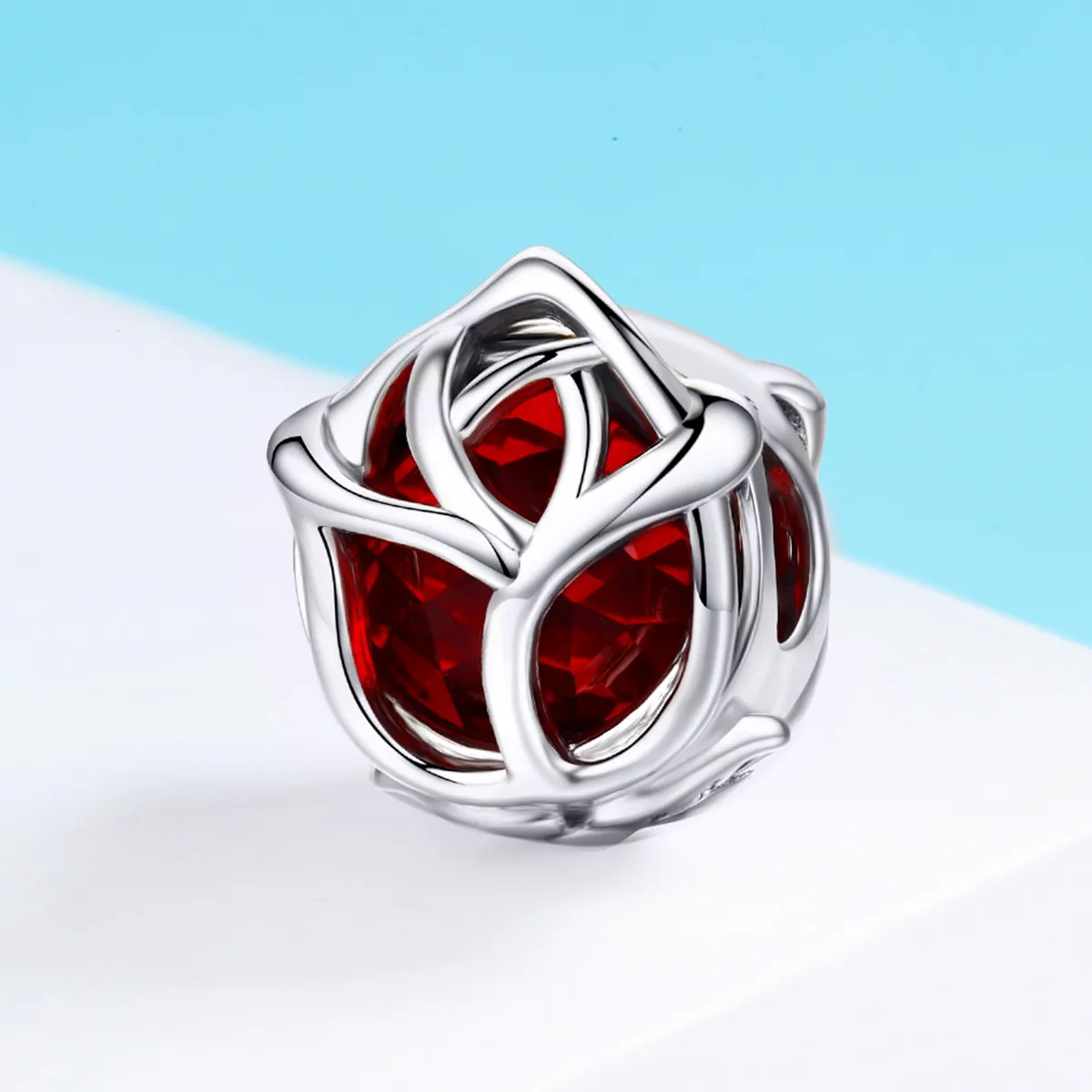 Pandora Style Silver Red Roses Charm - SCC568