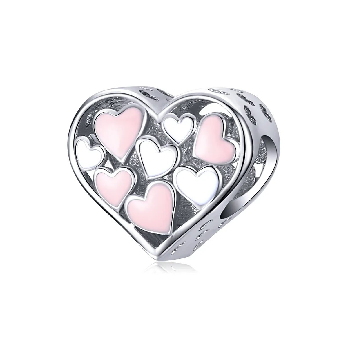 Pandora Style Silver Romance Heart Charm - SCC1423