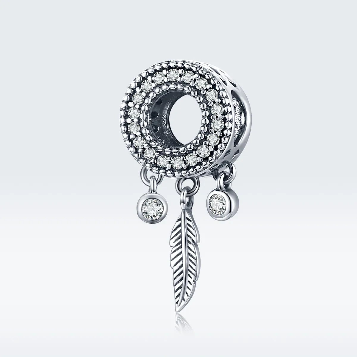 Pandora Style Silver Shiny Feather Charm - SCC1550