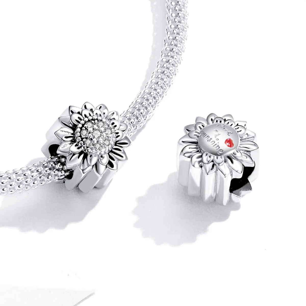 Pandora Style Silver Sunflower Charm - SCC1507