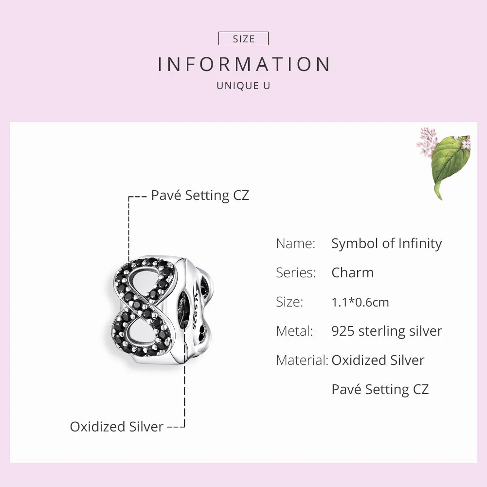 Pandora Style Silver Symbol of Infinity Charm - SCC1498