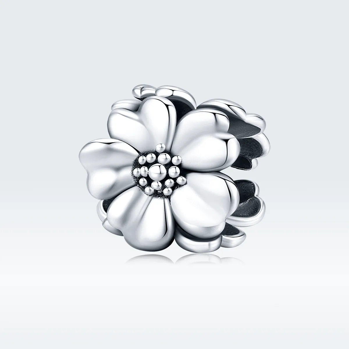 Pandora Style Silver Three Flowers Charm - SCC1486