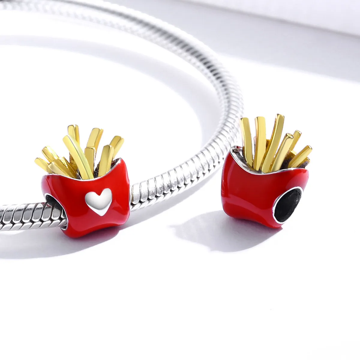 Pandora Style Two Tone Delicious Fries Charm - SCC1606