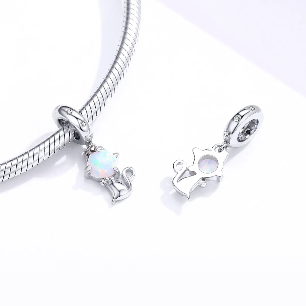 Pandora Style Silver Beloved Kitty Dangle - BSC235