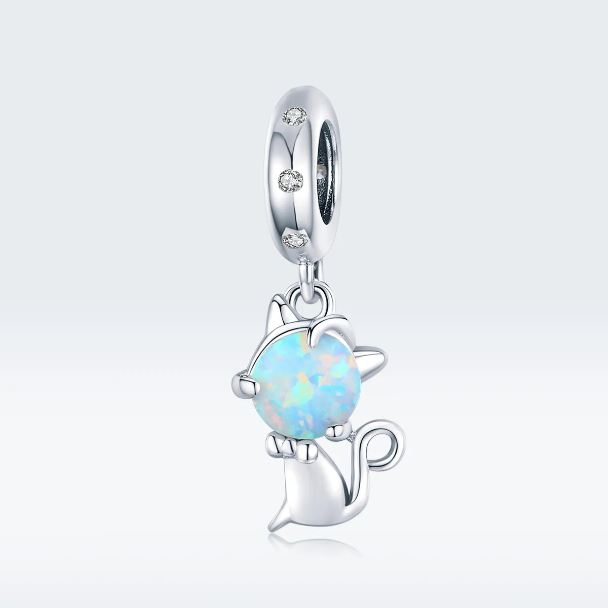 Pandora Style Silver Beloved Kitty Dangle - BSC235