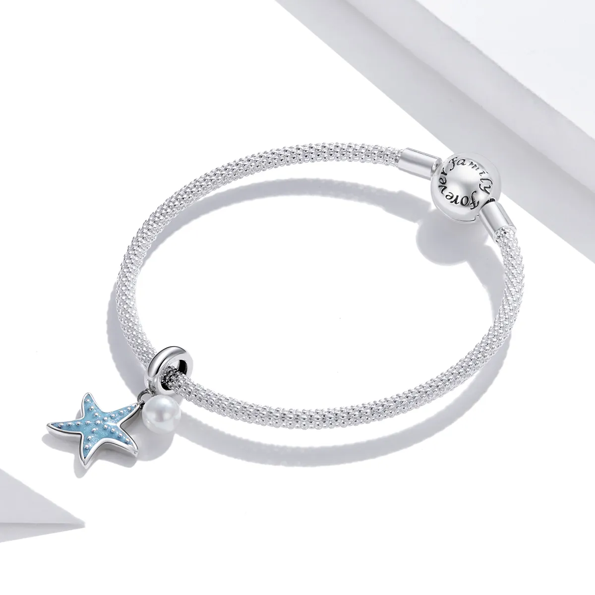 Pandora Style Silver Blue Starfish Dangle - SCC1807