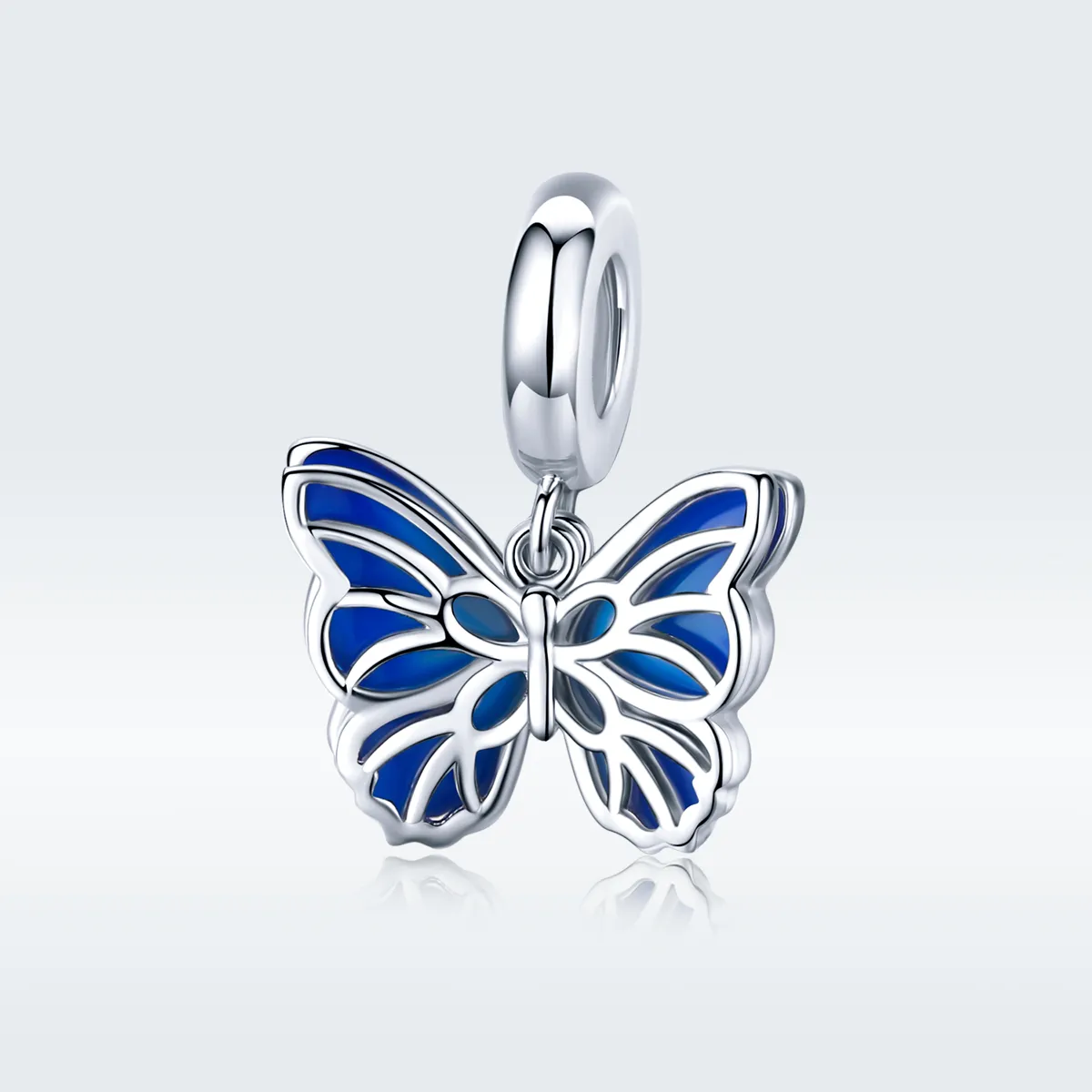 Pandora Style Silver Butterfly Dangle - BSC149