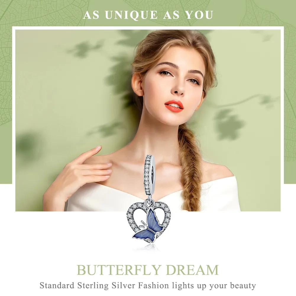 Pandora Style Silver Butterfly Dream Dangle - SCC818