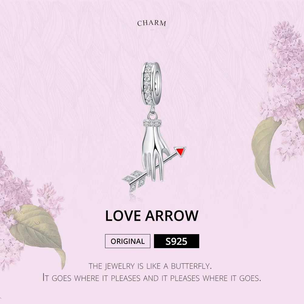 Pandora Style Silver Love Arrow Dangle - SCC1375