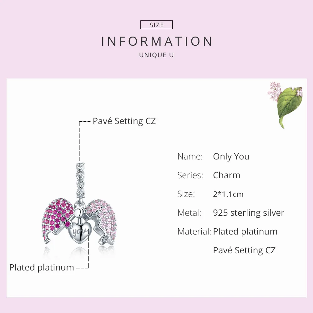 Pandora Style Silver Only You Dangle - BSC282