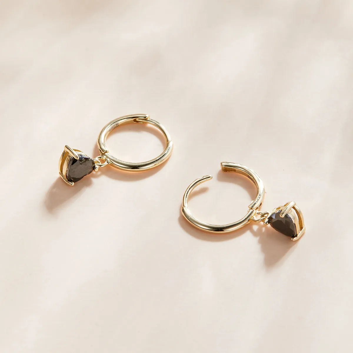 Pandora Style 18ct Gold Plated Heart Drop Dangle Earrings - SCE1019-BK