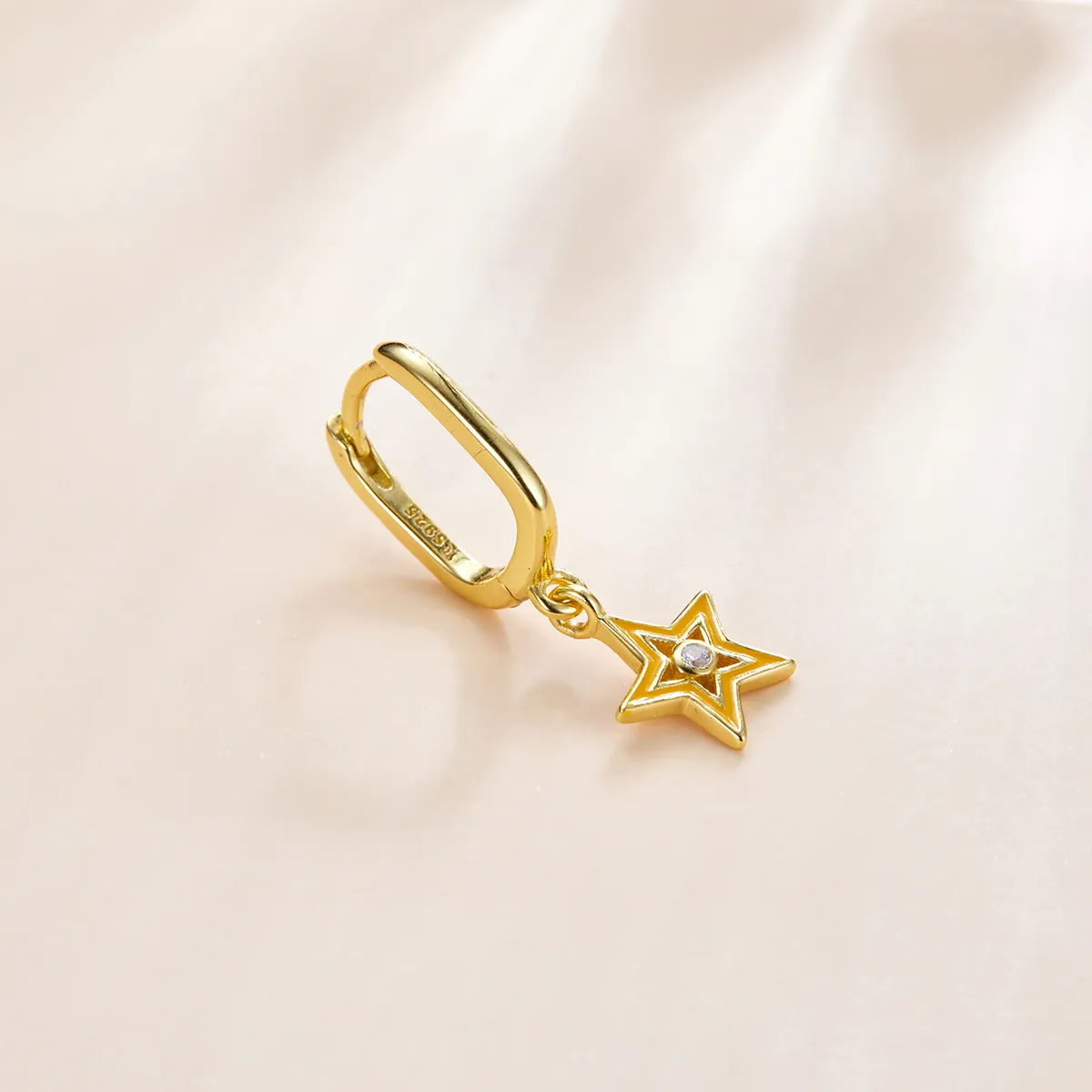Pandora Style 18ct Gold Plated Shining Star Dangle Earrings - SCE1077-OG
