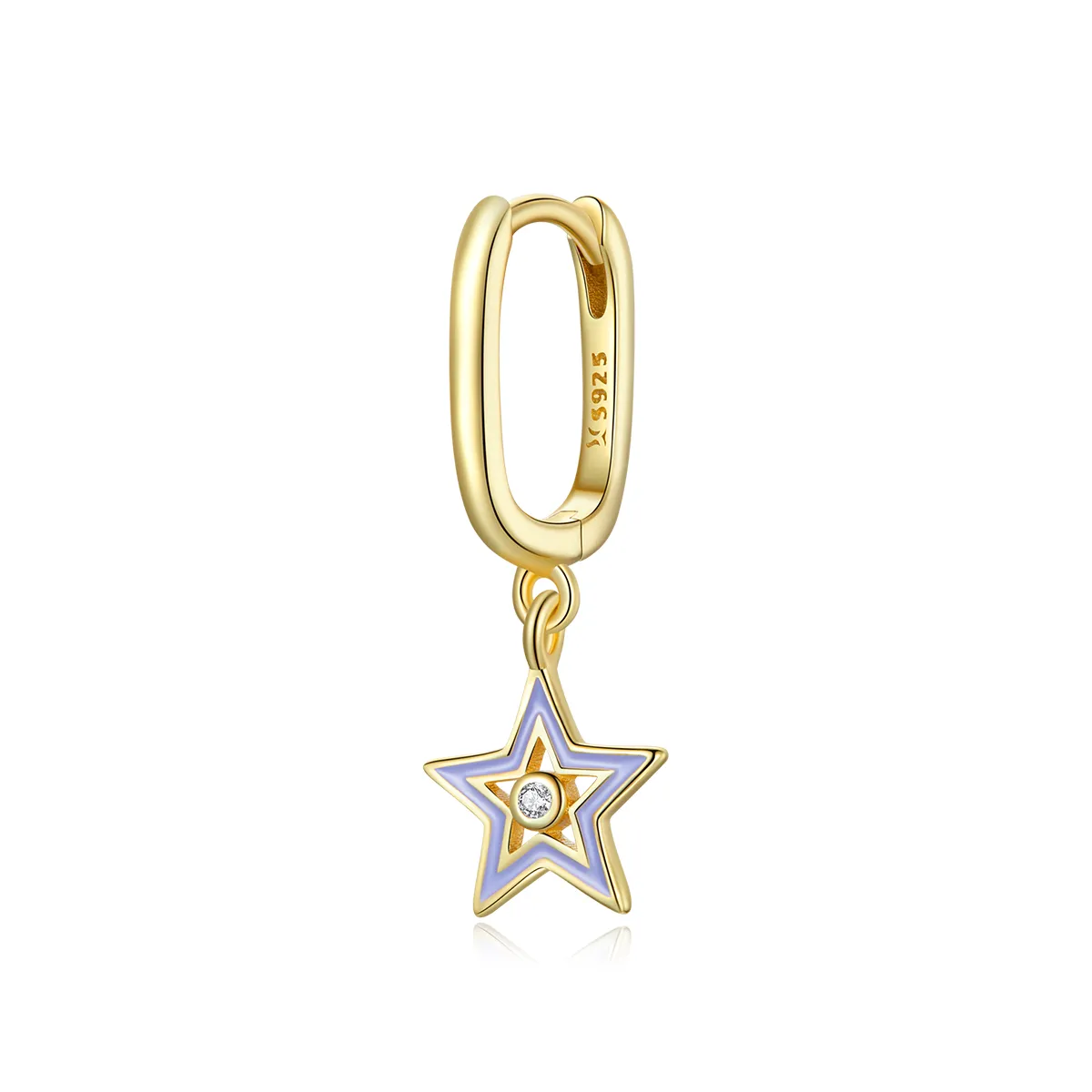 Pandora Style 18ct Gold Plated Shining Star Dangle Earrings - SCE1077-VT