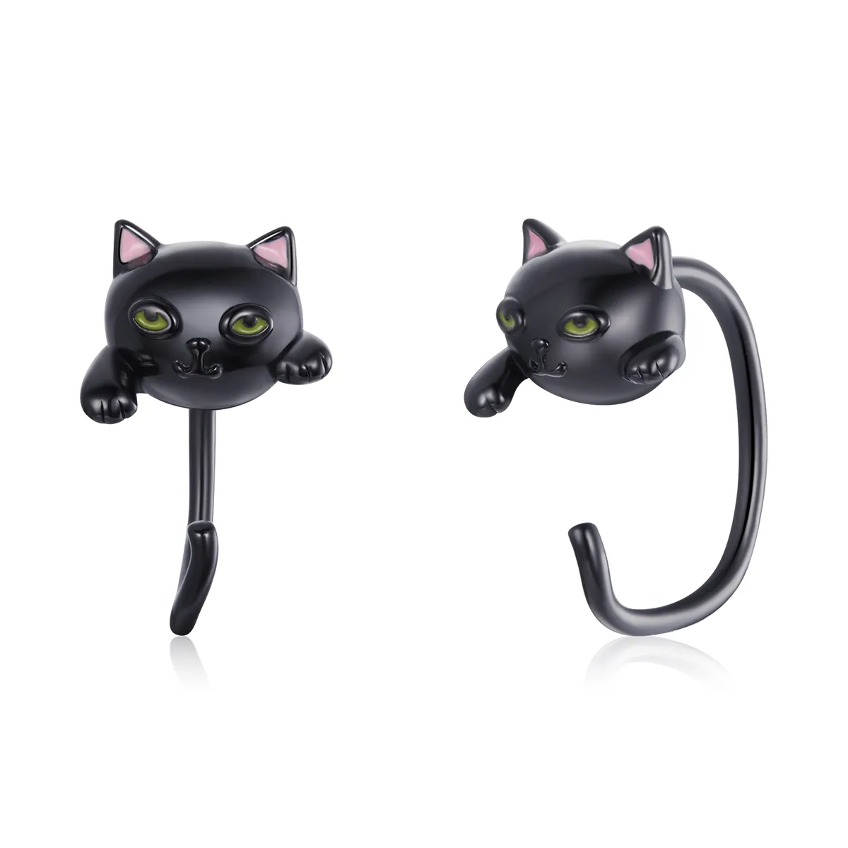 Pandora Style Silver Cat Stud Earrings - SCE1125