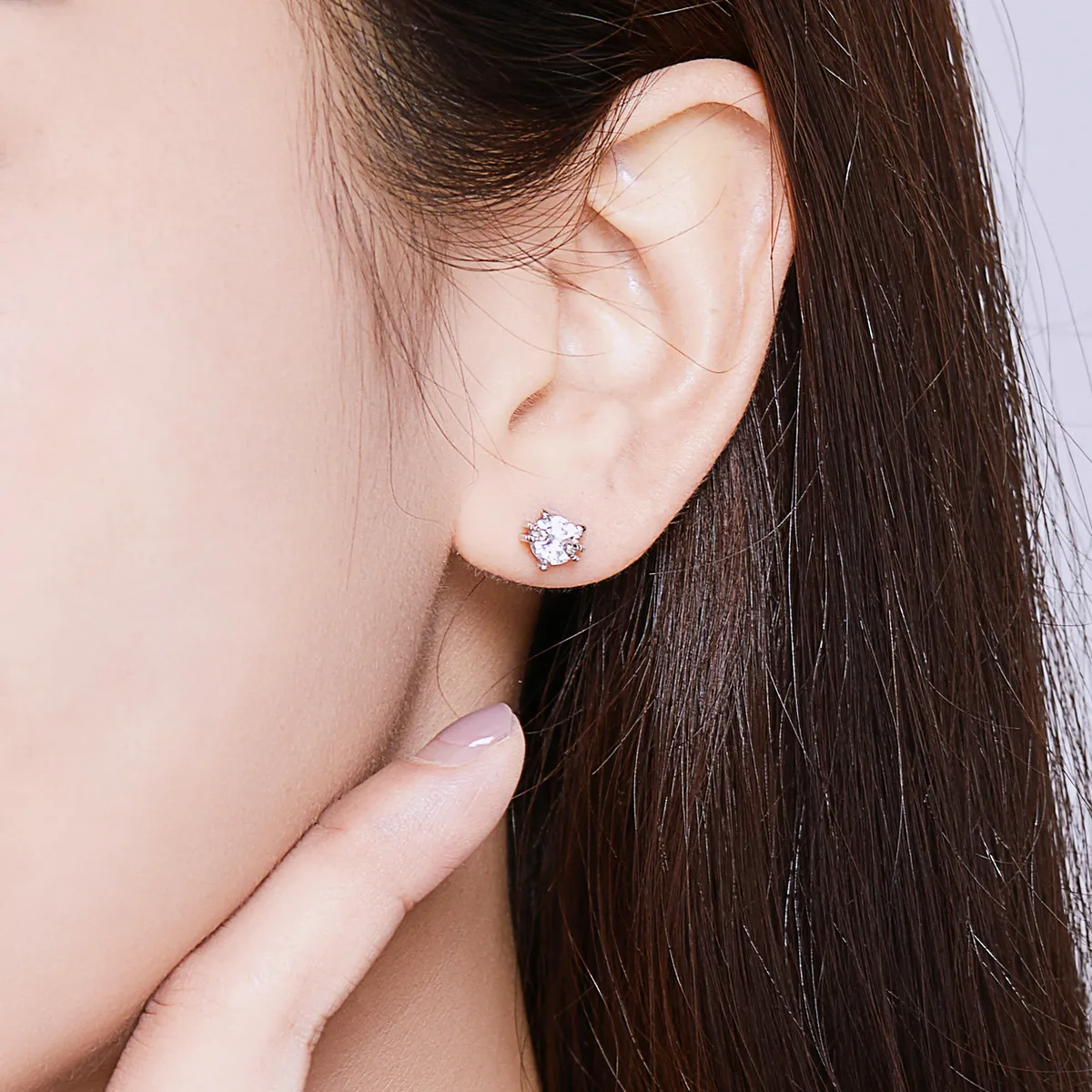 Pandora Style Silver Cute Kitten Stud Earrings - BSE205