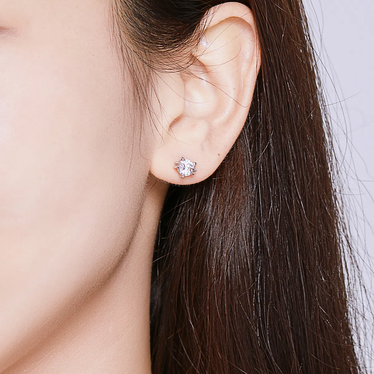 Pandora Style Silver Cute Kitten Stud Earrings - BSE205