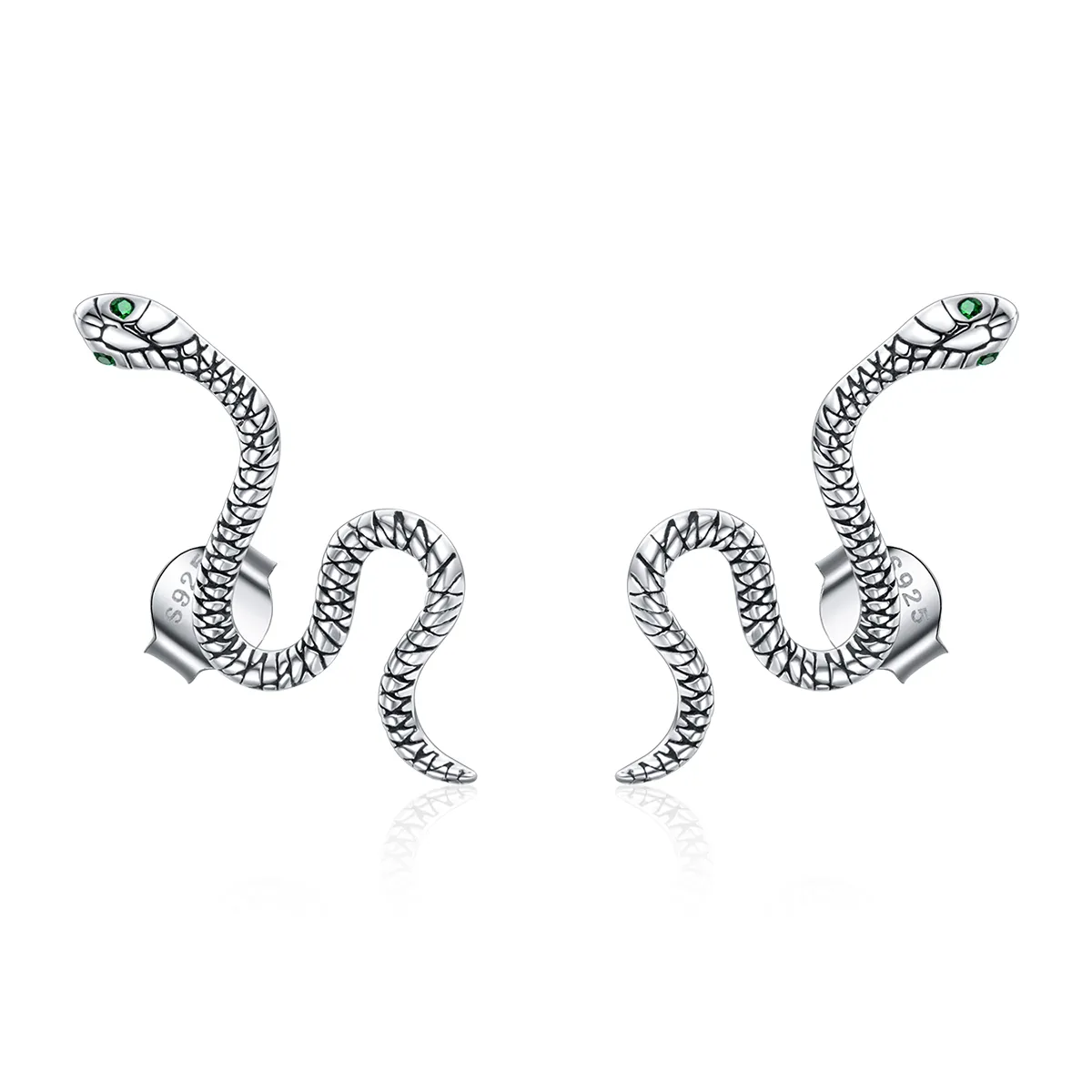 Pandora Style Silver Dance of The Snake Stud Earrings - SCE1111