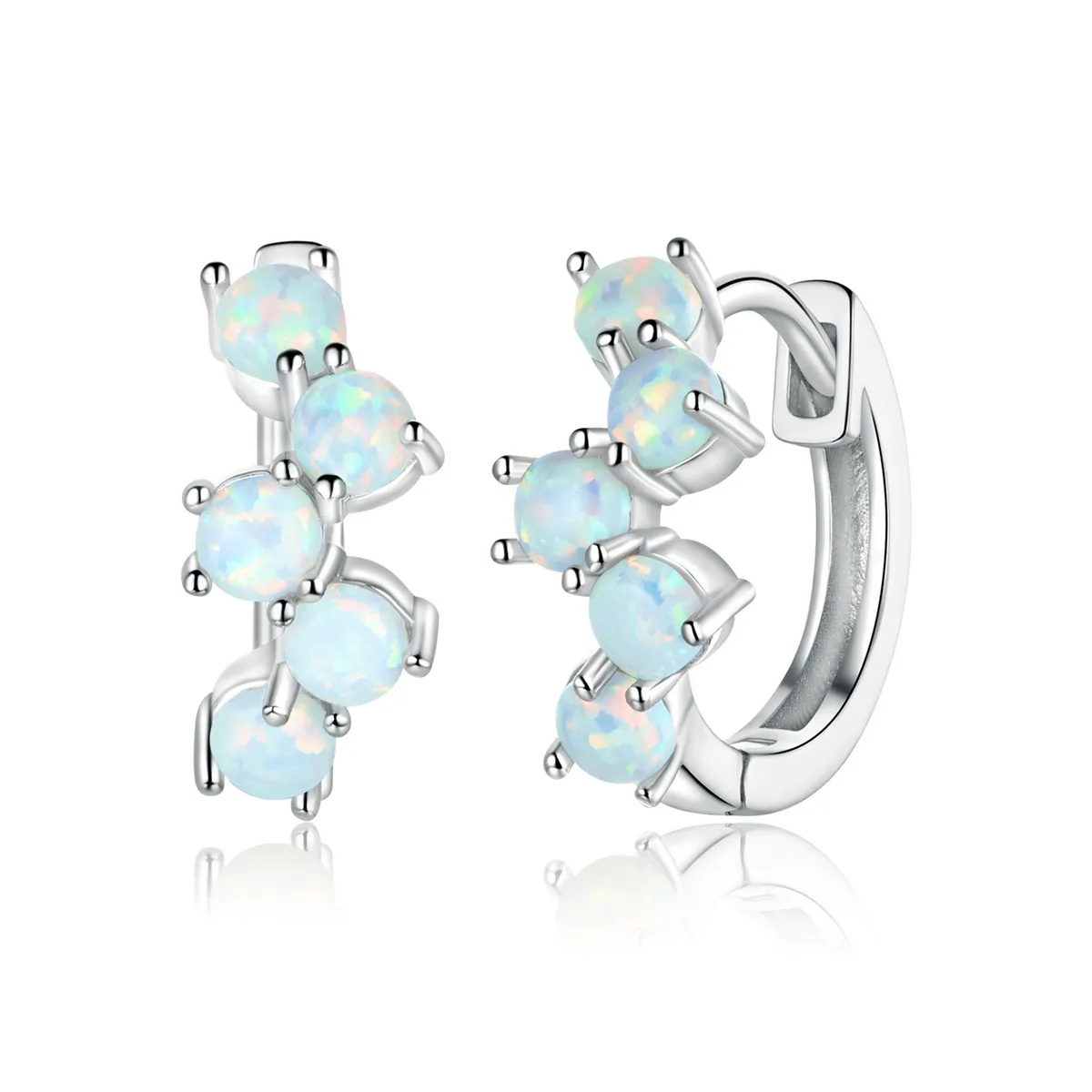 Pandora Style Silver Dream Bubbles Hoop Earrings - SCE941