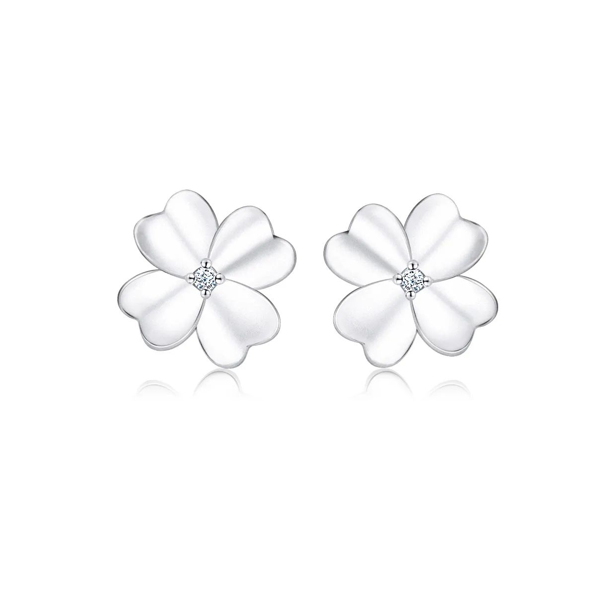 Pandora Style Silver Silver Flower Stud Earrings - SCE864