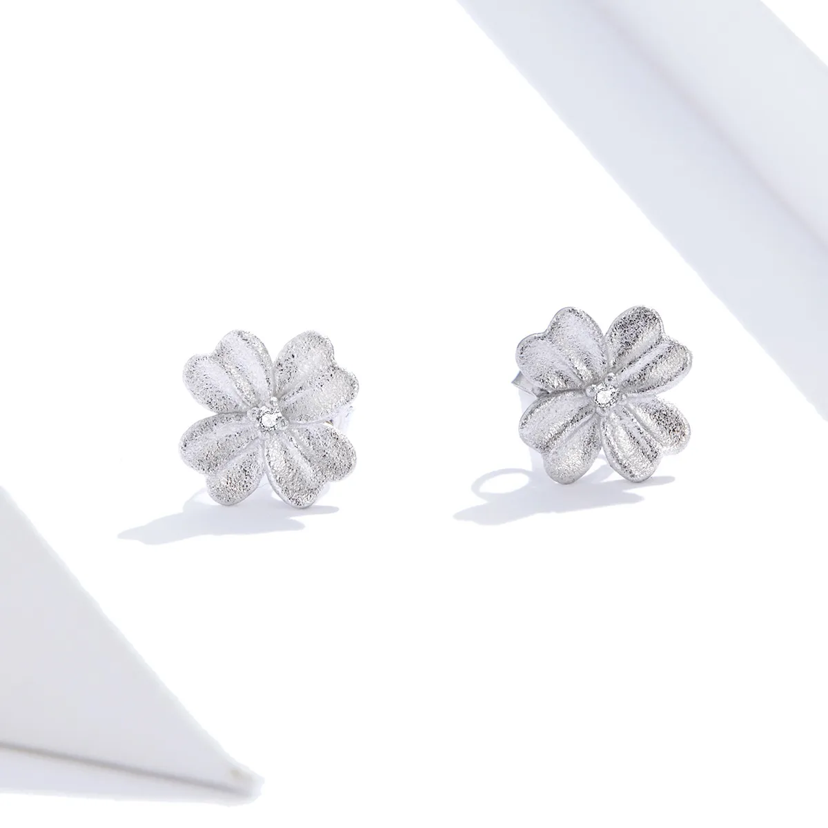 Pandora Style Silver Silver Flower Stud Earrings - SCE864