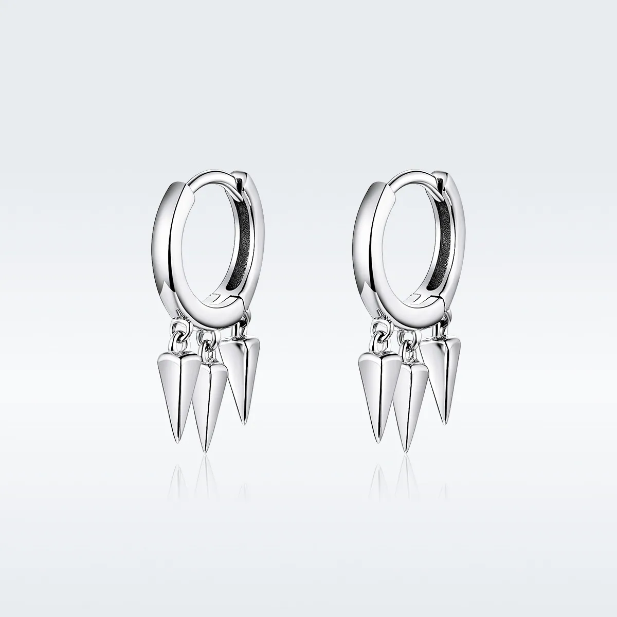 Pandora Style Silver Geometric Dangle Earrings - SCE779